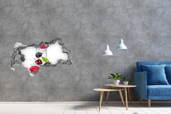 Fototapet 3D gaură în perete Cascadă de fructe în beton
