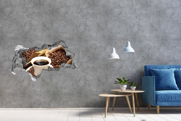 Fototapet un zid spart cu priveliște Cafea cu boabe