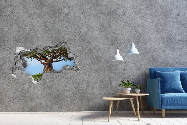 Autocolant gaură 3D Baobab într-o gaură în perete