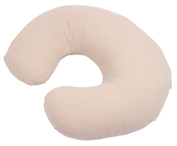 Perna pentru alaptare multifunctionala 3 in 1 din muselina Kidizi Celia Natural, poate fi utilizat ca si suport tummy time si fotoliu bebe