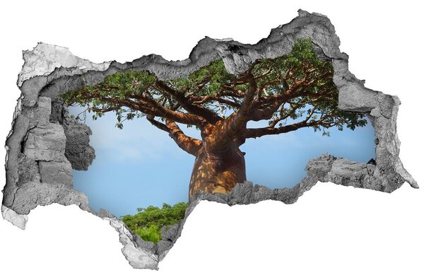 Autocolant gaură 3D Baobab într-o gaură în perete