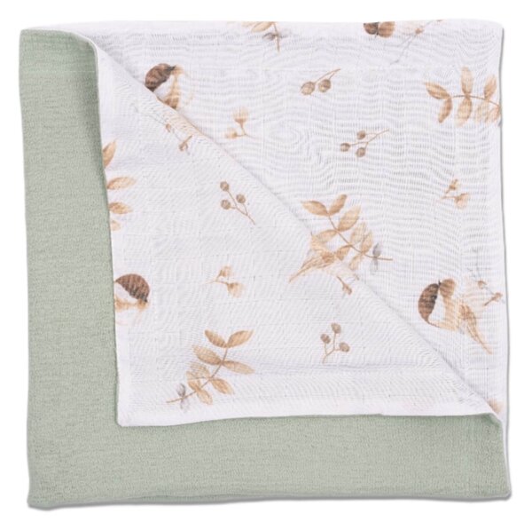 Paturica de vara din muselina dubla 110x75 cm Kidizi Birdy, bumbac 100%