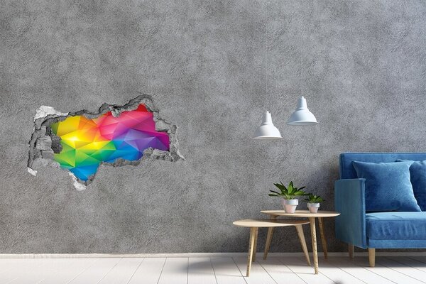 Autocolant 3D gaura cu priveliște Un curcubeu colorat pe perete