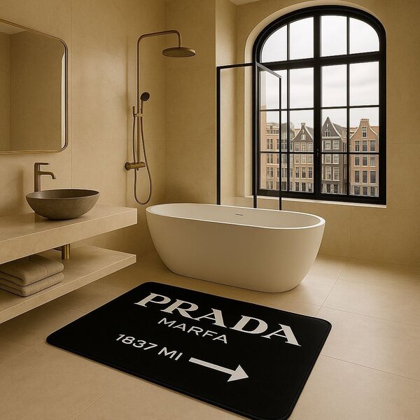 Covorașe de baie negre 2 buc. din catifea 60x100 cm Prada – Mila Home