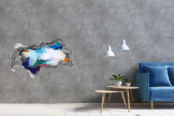 Fototapet 3D gaură în perete Un peisaj în culorile geometriei