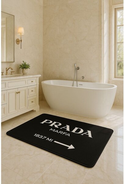 Covorașe de baie negre 2 buc. din catifea 60x100 cm Prada – Mila Home