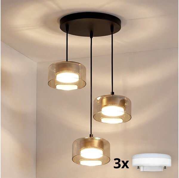 Brilagi - Lustru LED suspendat pe cablu AURA LUX 3xGX53/13W/230V negru/auriu