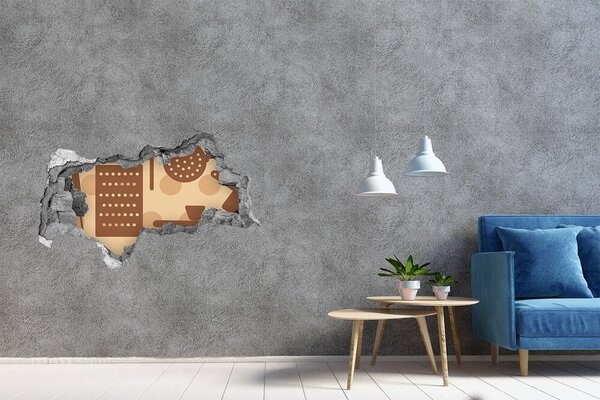 Autocolant autoadeziv gaură Interior cu motiv retro