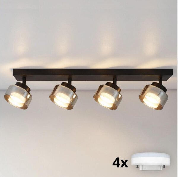 Brilagi - LED Spot AURA LUX 4xGX53/30W/230V, negru/fumuriu