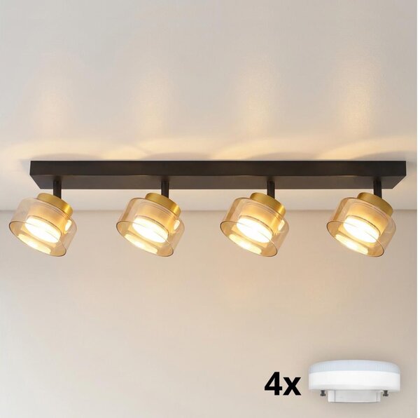 Brilagi - LED Spot AURA LUX, 4x GX53, 30W, 230V, negru/auriu