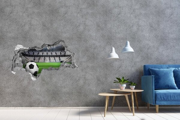 Fototapet 3D gaură în perete Stadion de fotbal cu o minge