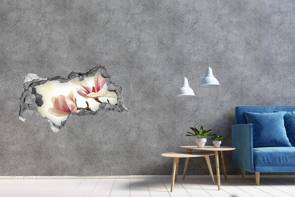 Autocolant gaură 3D Floare de magnolie în beton