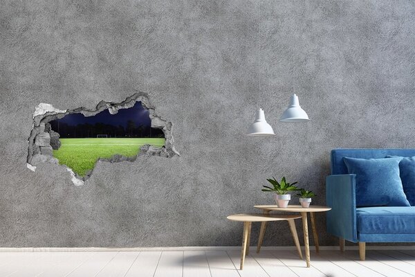 Fototapet 3D gaură în perete Teren de fotbal noaptea