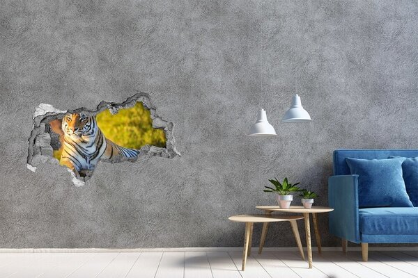 Autocolant gaură 3D Tigru în habitatul său natural