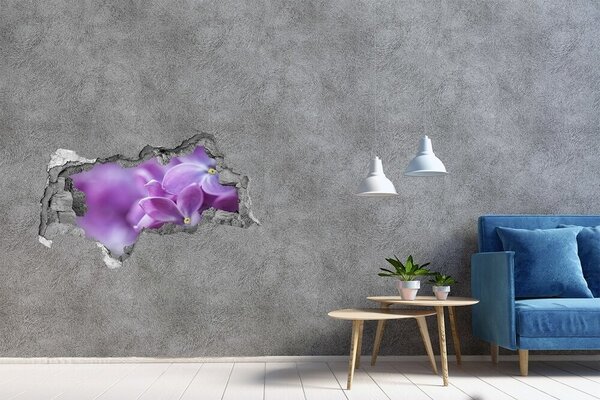Autocolant de perete gaură 3D O oază florală în beton
