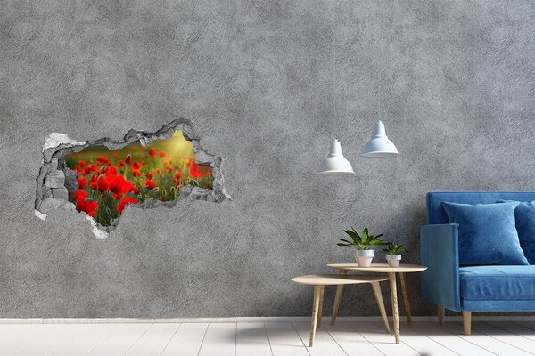 Autocolant 3D gaura cu priveliște Un paradis floral cu o gaură în perete