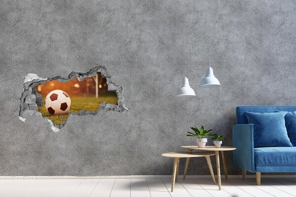 Autocolant de perete gaură 3D Fotbal pe teren