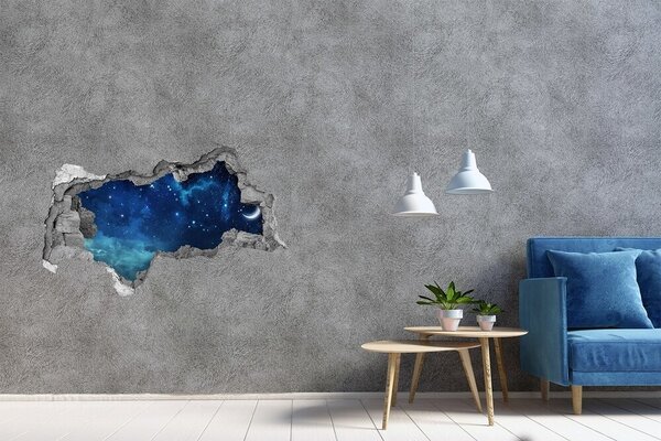 Autocolant 3D gaura cu priveliște Spațiul cosmic din spatele peretelui