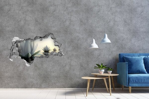 Fototapet 3D gaură în perete Flori de lotus pe apă