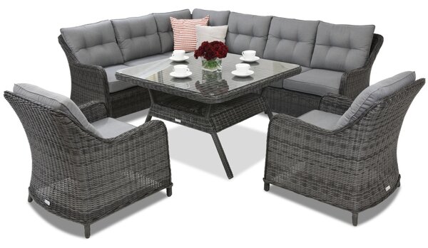 Mobilier terasă din tehnoratan Toledo Comida 7 Angular Garden Point antracit