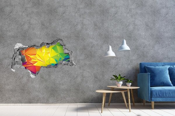 Autocolant un zid spart cu priveliște O explozie colorată într-o gaură de beton