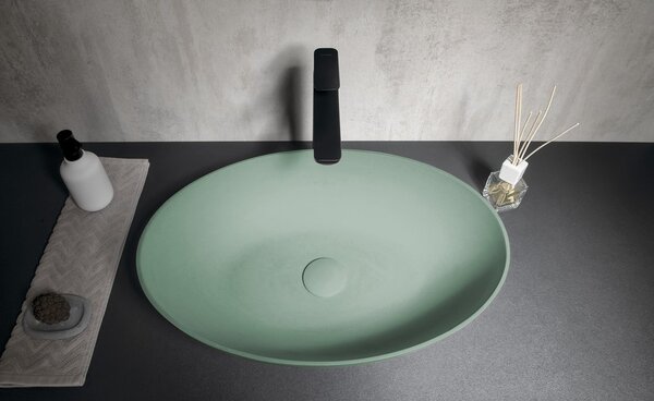 Sapho Sapho, lavoar de blat din beton FORMIGO, 60x40cm, verde mat, FG223