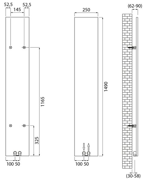 Sapho Sapho, calorifer SMARTELLA 250x1490mm, alb mat, MI1427