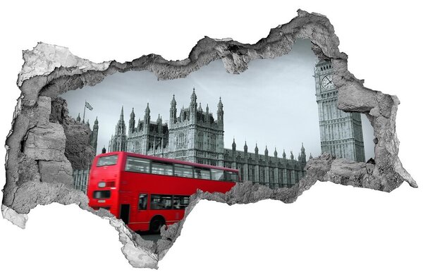 Autocolant de perete gaură 3D Londra autobuz