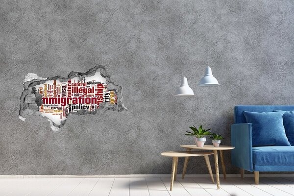 Autocolant 3D gaura cu priveliște Politica de migrație