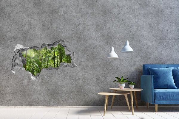 Autocolant gaură 3D Jungla tropicală din spatele zidului