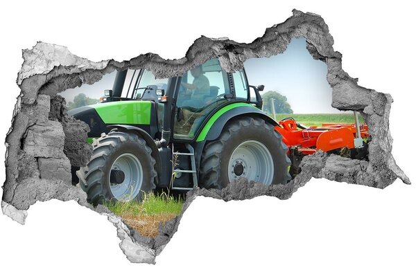 Autocolant gaură 3D Tractor în acțiune