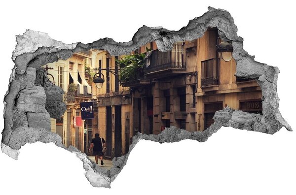 Autocolant de perete gaură 3D Străzile din Barcelona