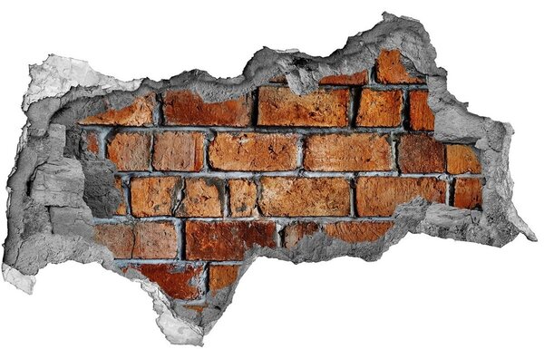 Fototapet 3D gaură în perete zid de cărămidă