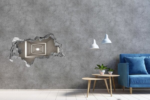 Autocolant gaură 3D Coridor de beton gol