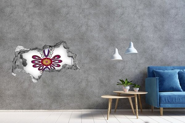 Fototapet 3D gaură în perete Model etnic colorat