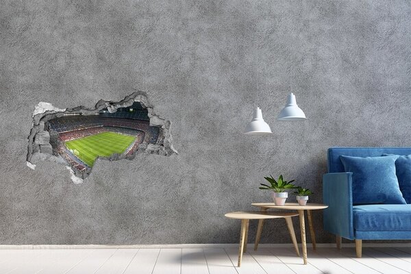Fototapet 3D gaură în perete Stadionul de fotbal în acțiune