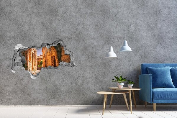 Autocolant gaură 3D Farmecul unei străzi medievale