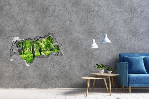 Autocolant 3D gaura cu priveliște Pădurea verde în lumina soarelui