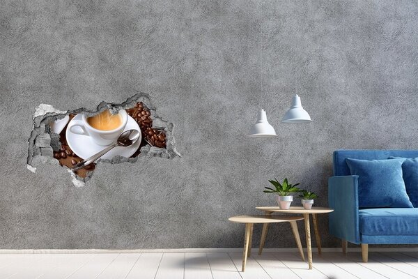 Fototapet un zid spart cu priveliște Cafea în stil industrial