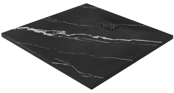 Rea Magnum Carrara, cadă de duș SMC 90x90, model piatră neagră, REA-K7008