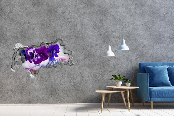Autocolant un zid spart cu priveliște Decorațiune florală cu o inimă