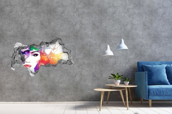 Autocolant autoadeziv gaură Portret în apă colorată