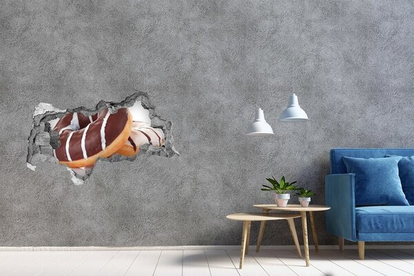 Fototapet un zid spart cu priveliște Gogoși cu ciocolată la Hole in the Wall