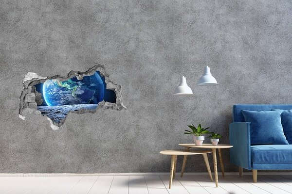 Autocolant gaură 3D Vedere cosmică dintr-o gaură în perete