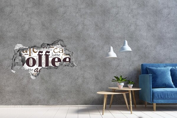 Autocolant de perete gaură 3D Oază de cafea