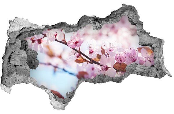 Fototapet 3D gaură în perete O oază florală în spatele peretelui