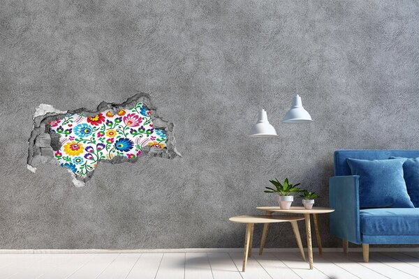 Fototapet 3D gaură în perete Model floral pe perete