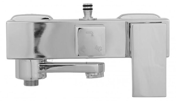 Erga Cube, baterie de duș cu gură de duș pentru cadă și conexiune superioară pentru coloana de duș, 150 mm, cromat, ERG-YKA-BW.CB-CHR