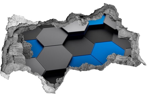 Autocolant gaură 3D Hexagonuri moderne în perete