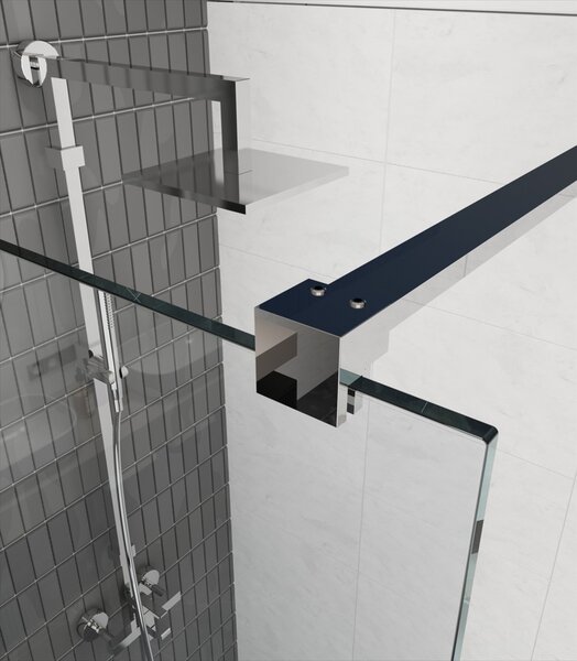 Erga Paris, Paravan de duș walk-in 50x200 cm, sticlă gri 8mm, profil cromat, ERG-V02-PARIS-050x200-GR-CR